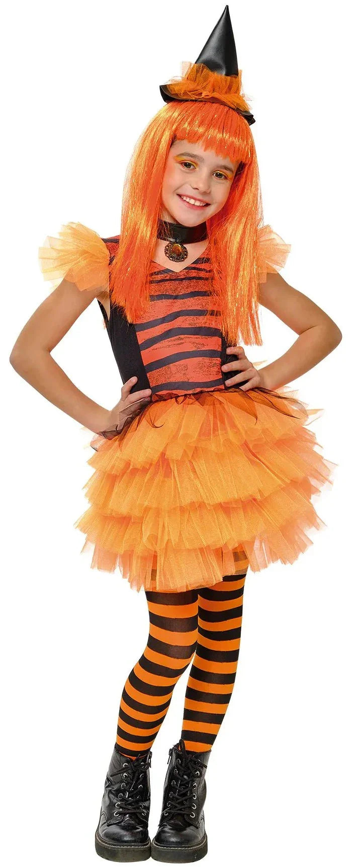 Disfraz de Bruja Naranja para Niña Brujas Rubies